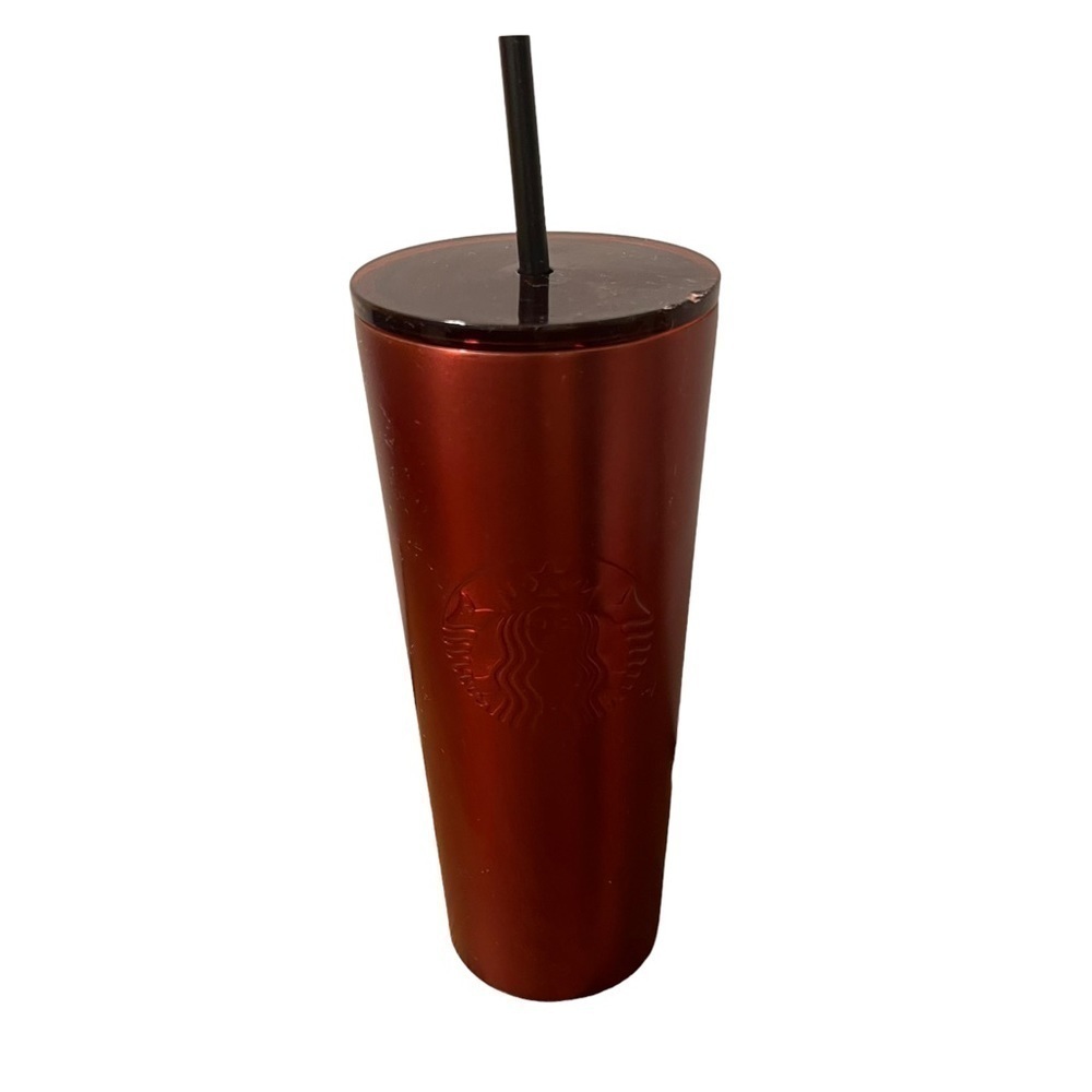 Starbucks‎ Venti 24oz Stainless Steel Cold Cup Maroon Burgundy Matte